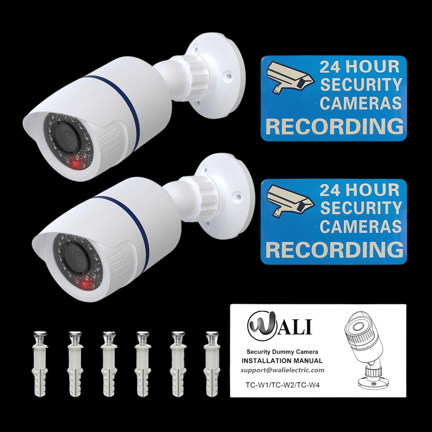 Fake Security Cameras with LED Light (2 Pack)