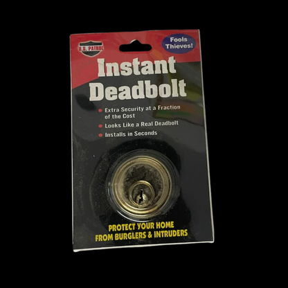 Instant Deadbolt Lock Brass Finish Looks like a Real Deadbolt- Adhesive